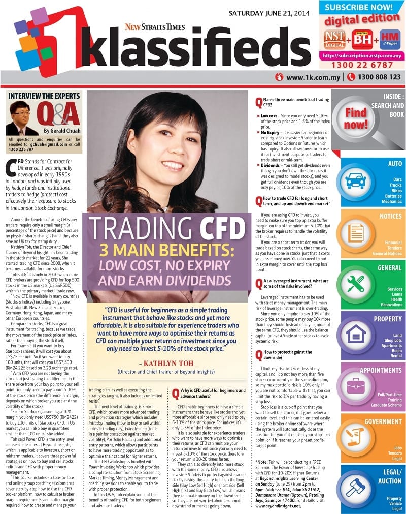 New Straits Times Interview The Experts With Kathlyn Toh Trading Cfds 3 Main Benefits Beyond Insights